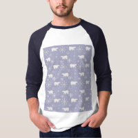 Christmas pattern with polar bears and snowflakes