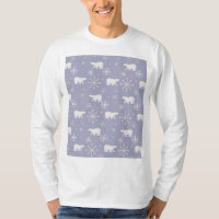 Christmas pattern with polar bears and snowflakes