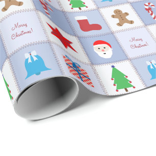 Christmas Pattern Wrapping Paper - Blue