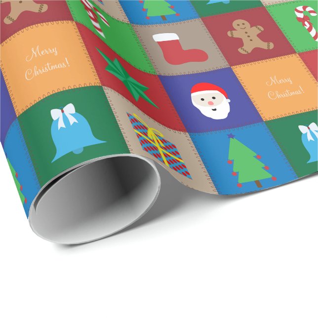 Christmas Pattern Wrapping Paper - Colourful (Roll Corner)