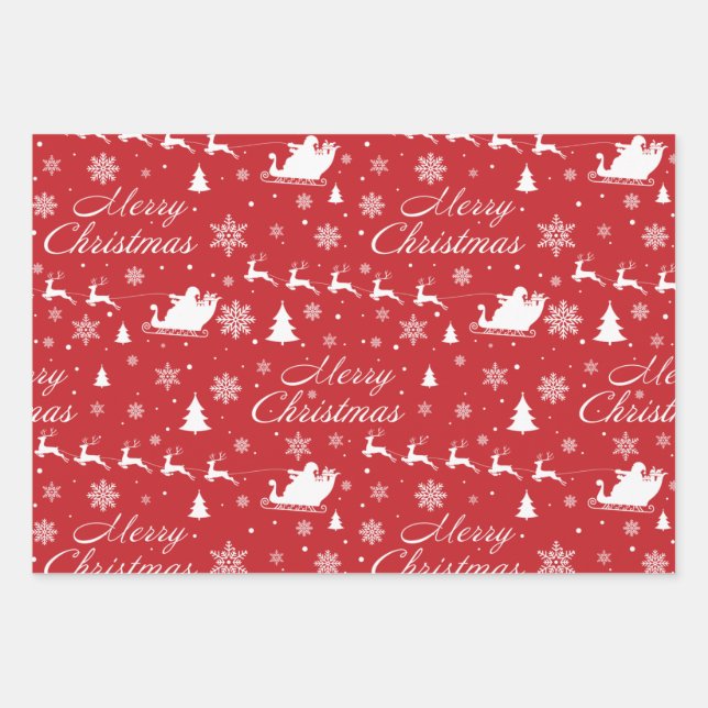 Christmas pattern wrapping paper sheet (Front)