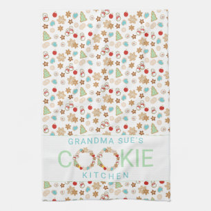Christmas Patterned Grandma's Cookie Kitchen Tea Towel