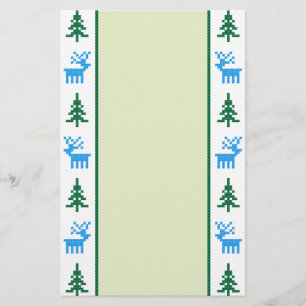 Christmas patterns deers&tree stationery
