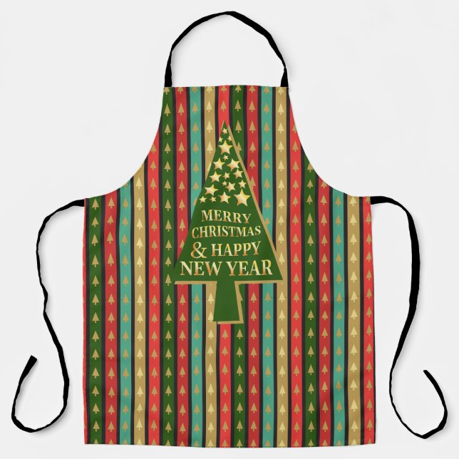 Christmas Patterns - Elegant and Chic tree design  Apron (Front)