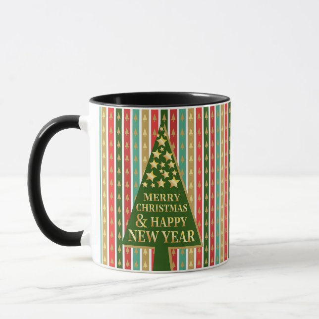 Christmas Patterns - Elegant and Chic tree design  Mug (Left)