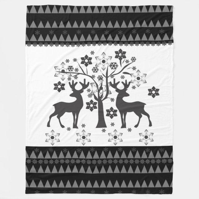 Christmas patterns fleece blanket (Front)
