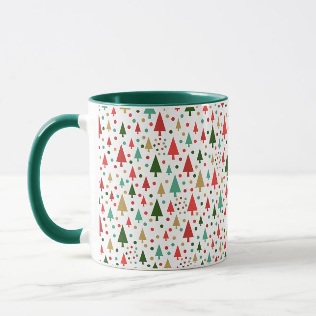 Christmas Patterns - landscape of colourful trees Mug (Left)