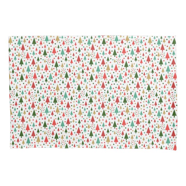 Christmas Patterns - landscape of colourful trees Pillowcase (Front)