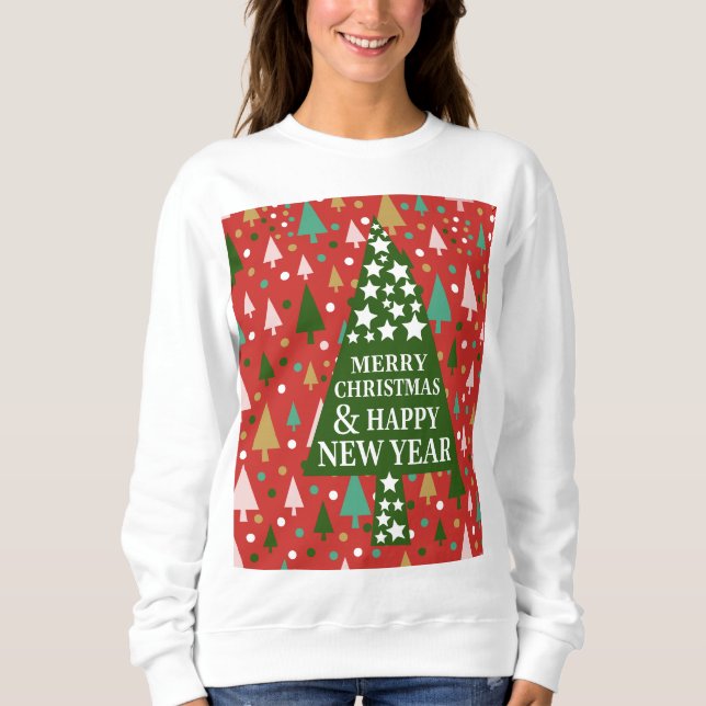 Christmas Patterns - landscape of colourful trees Sweatshirt (Front)