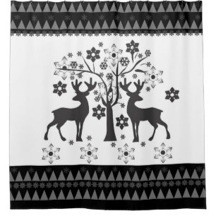 Christmas patterns shower curtain