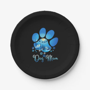 Christmas Paw Dog Mum Paper Plate