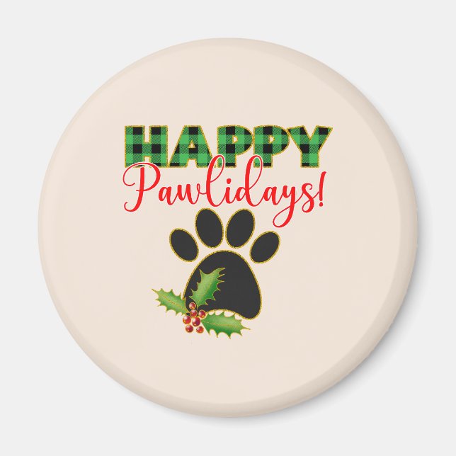 Christmas Pawliday | Happy Holiday for Dog Lover Magnet (Front)