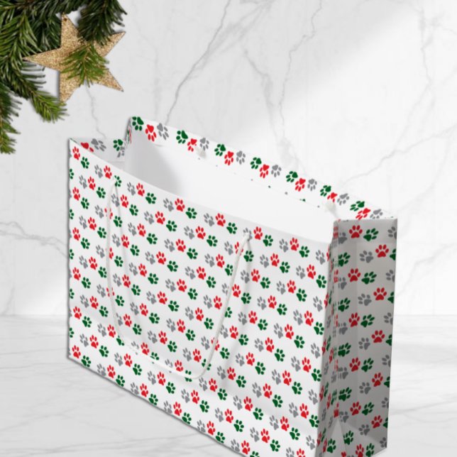 Christmas Paws Large Gift Bag (Creator Uploaded)