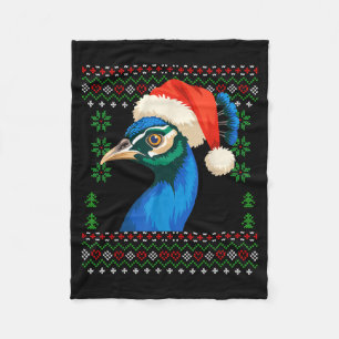 Christmas Pea Ugly Xmas Sweater Fleece Blanket