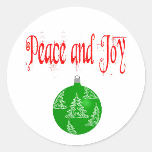 Christmas Peace and Joy Classic Round Sticker