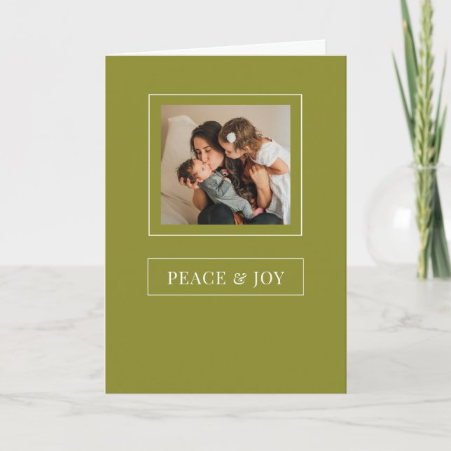 Christmas Peace and Joy Minimalist Holiday Photo (Front)