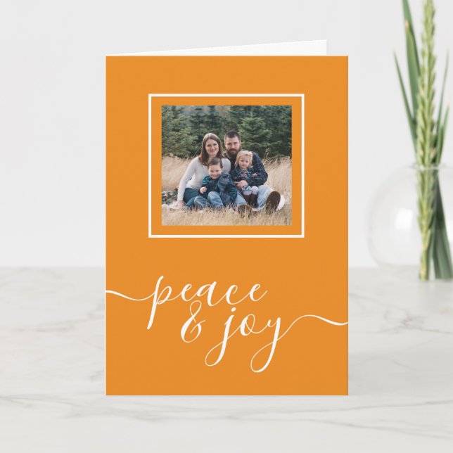 Christmas Peace and Joy Typography Holiday Photo (Front)