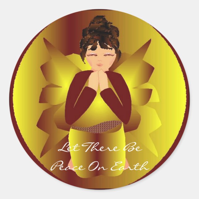 Christmas Peace Angel Sticker - Customisable (Front)