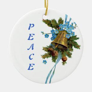 Christmas Peace Bell Ceramic Tree Decoration