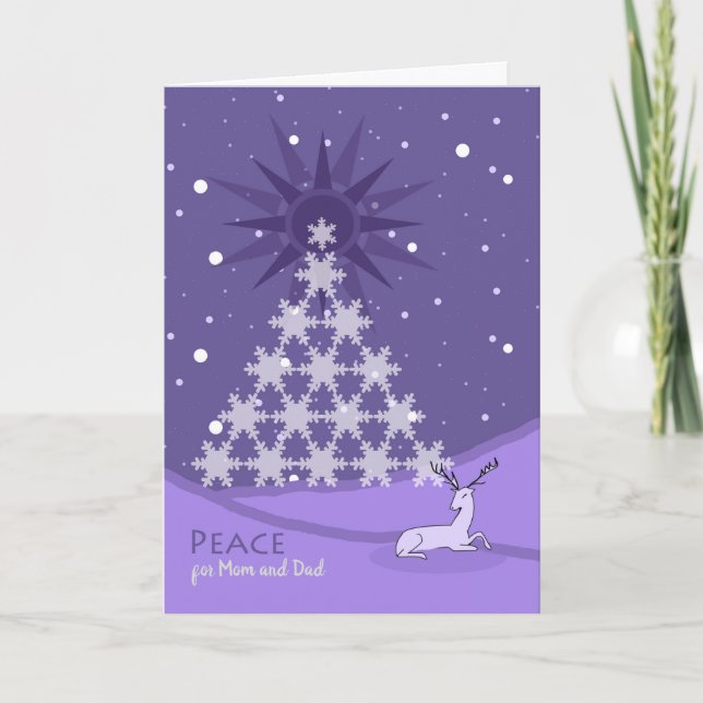 Christmas Peace for Mum and Dad, Violet Coloured Card (Front)
