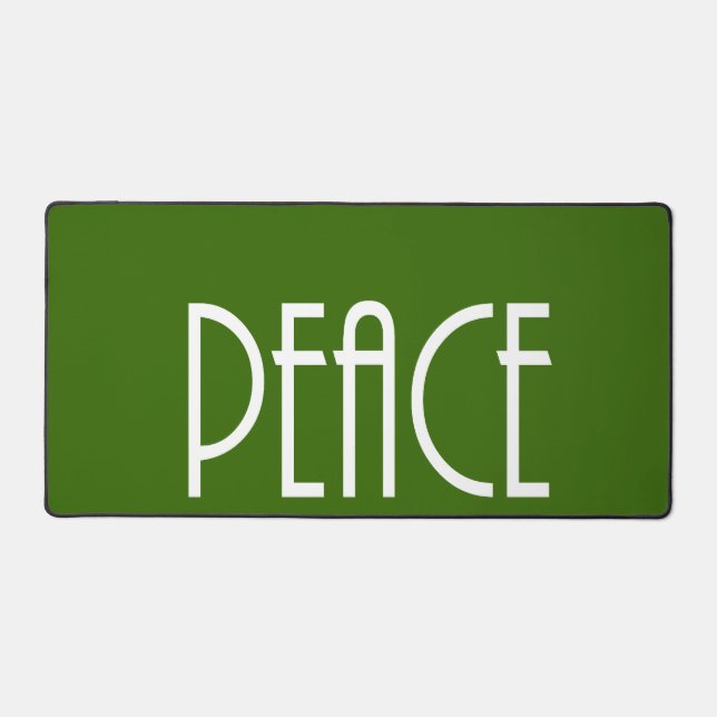 Christmas Peace Green Background Holiday Desk Mat (Front)