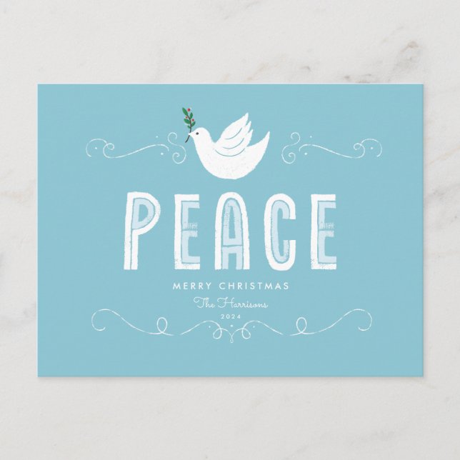 Christmas Peace Holiday Postcard (Front)