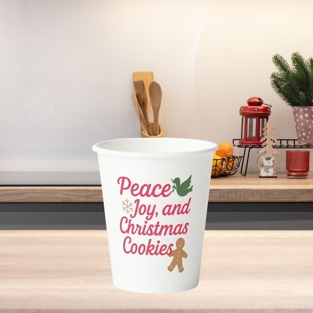 Christmas peace joy cookies quote red paper cups (Creator Uploaded)