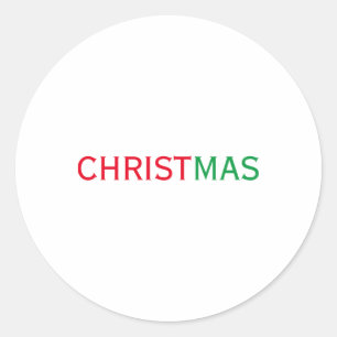 Christmas Peace Joy Love Tygraphy Classic Round Sticker