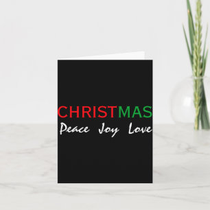 Christmas Peace Joy Love Tygraphy T Shirt Card