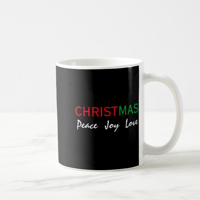 Christmas Peace Joy Love Tygraphy T Shirt  Coffee Mug (Right)