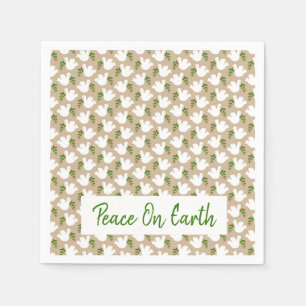 Christmas Peace on Earth Dove Olive Branch Faith Napkin