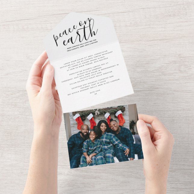 Christmas Peace on Earth Personalised Holiday Card (Tearaway)