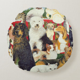 Christmas Peace Round Cushion
