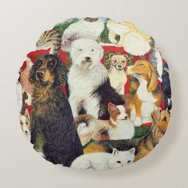 Christmas Peace Round Cushion (Front)