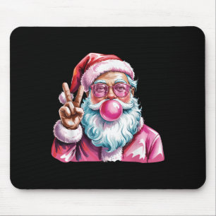 Christmas Peace Sign Hand Santa Claus Nk Bubble Gu Mouse Mat