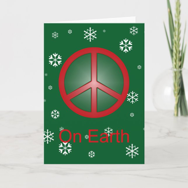 Christmas Peace Sign Holiday Card (Front)