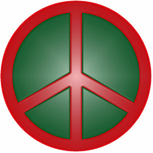 Christmas Peace Sign Photo Sculpture Decoration