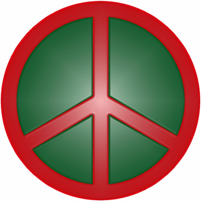 Christmas Peace Sign Photo Sculpture Decoration (Front)