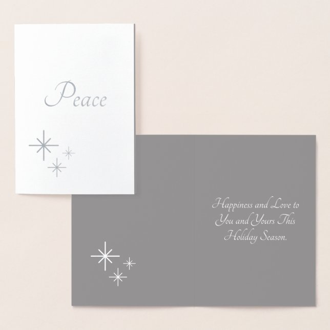 Christmas Peace Silver Snowflakes  Foil Card (Display)
