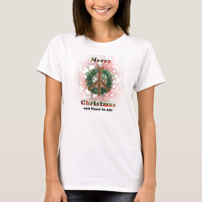 Christmas Peace Wreath T-Shirt (Front)