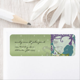 Christmas Peacock Return Address Labels