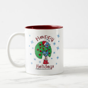 Christmas Peacock Two-Tone Coffee Mug