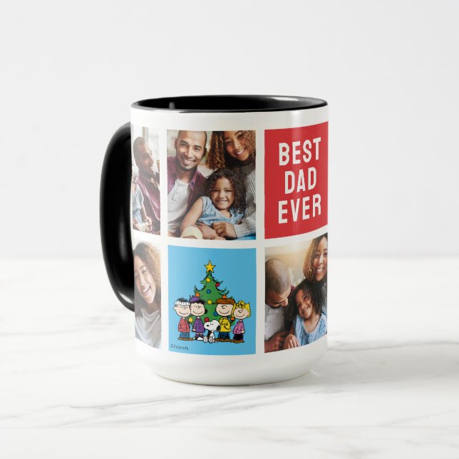 Christmas Peanuts | Dad Photo Collage Mug (Front Left)