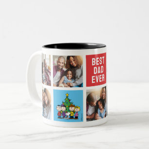 Christmas Peanuts Dad Photo Collage Two-Tone Coffee Mug