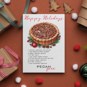 Christmas Pecan Pie Recipe Holiday Card