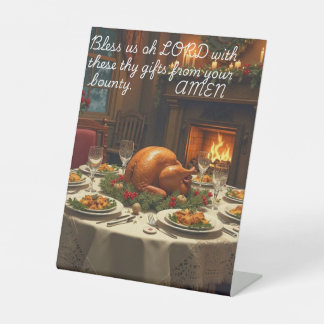 Christmas pedestal table prayer pedestal sign