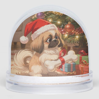  Christmas Pekingese, Author Natasha Us   Snowglobe