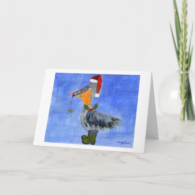 Christmas Pelican Holiday Card (Front)