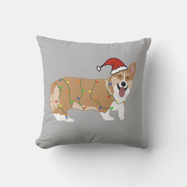 Christmas Pembroke Welsh Corgi  Cushion (Front)
