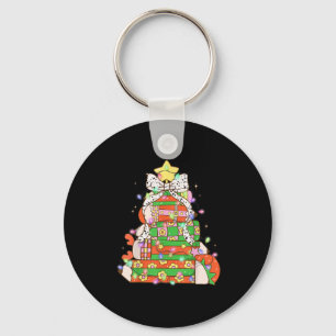 Christmas Pencil Tree Lights Coquette Bow Teacher Key Ring